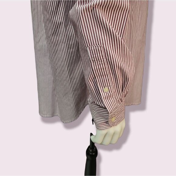 Chaps Red and White Striped Button Up   | Size XL - Picture 4 of 9
